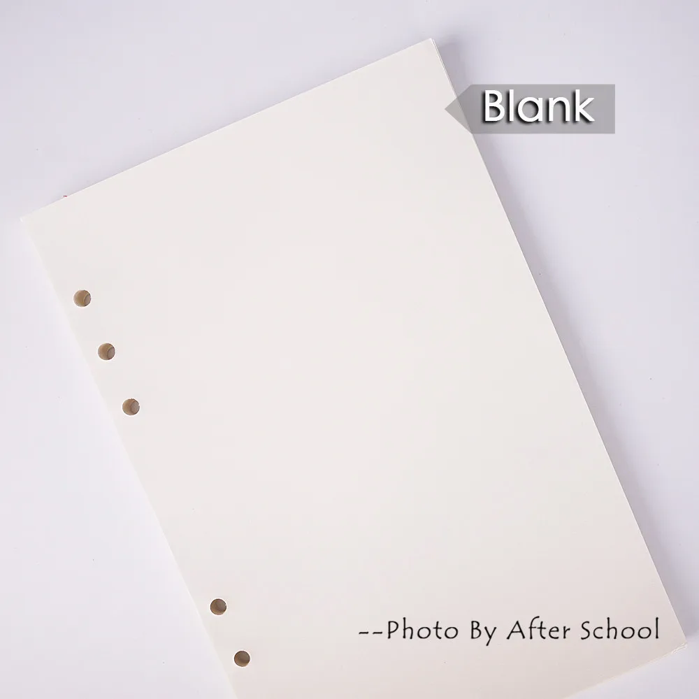 Blank 6 отверстий, цветная бумага для планировщика, наполнитель, Filofax, для офиса, школы, спираль, аксессуары для ноутбуков, наполнитель, бумага, Биндер, внутренние страницы - Цвет: Blank