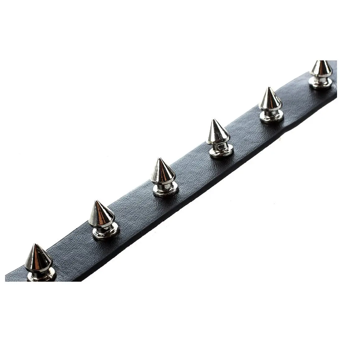 Press Stud Buckle Spike Studs Decor Black Faux Leather Wristband for Men Lady | Украшения и аксессуары