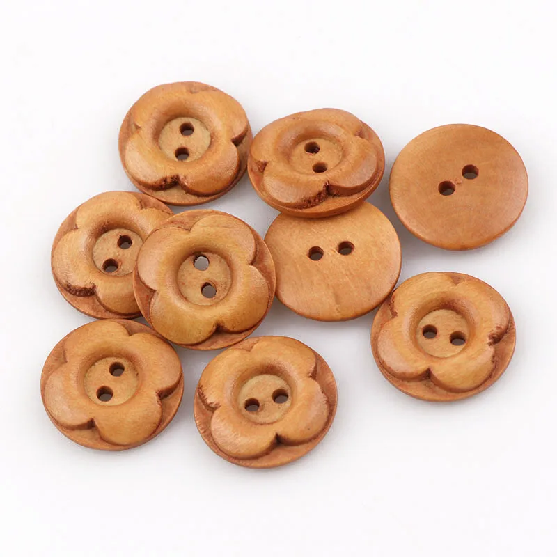 25 шт. Детские пуговицы с двумя отверстиями|flower wood button|wooden buttonssewing buttons |