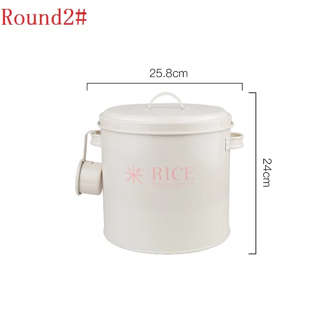 Round2 10 Jin рисовое ведро ПЭТ пищевой горшок уплотнение резервуар для хранения стальной дом влагостойкая крышка герметизация кухонная утварь многофункциональная - Цвет: Round2