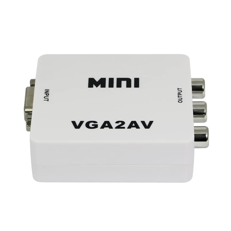1080P 1 4 высококачественный преобразователь Mini VGA в AV RCA с аудио 3 5 мм CVBS +