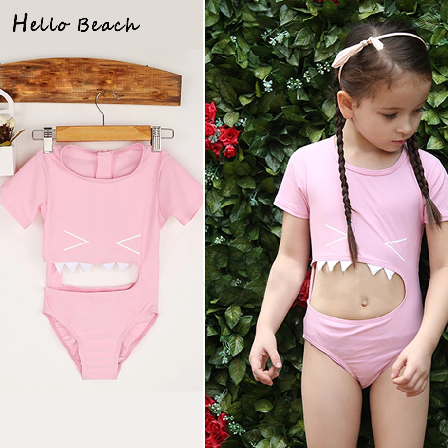 HELLO BEACH 70-125 см детский купальный костюм в стиле Акулы для девочек цельные