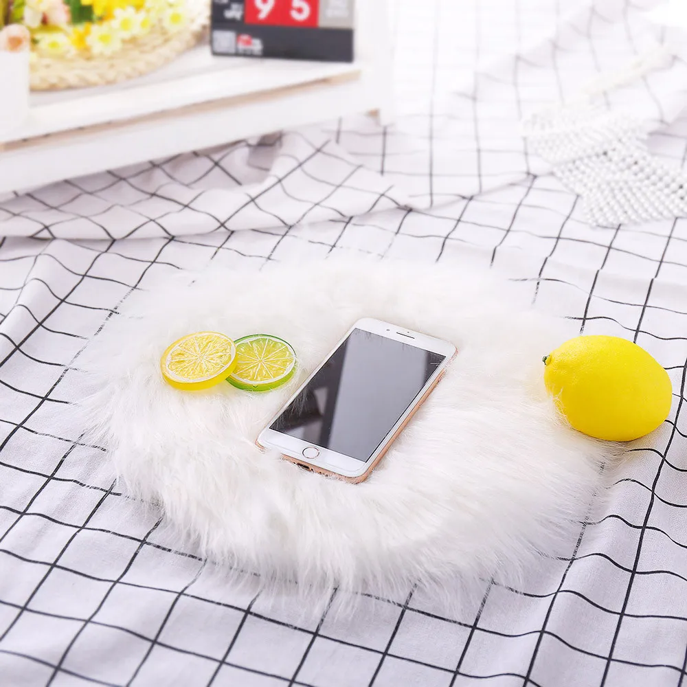 Теплый пушистый коврик для сиденья коврики дома мягкий из искусственной овчины