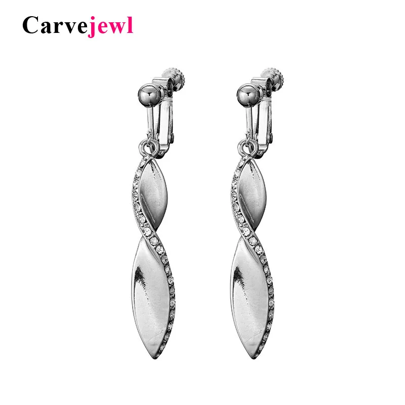 Серьги капельки Carvejewl свисающие серьги кристалл стразы металлические витые
