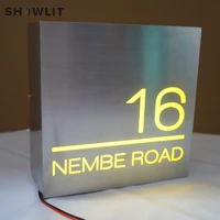 stainless steel outdoor lighting house number sign custom made fronlit led sign waterproof house number
