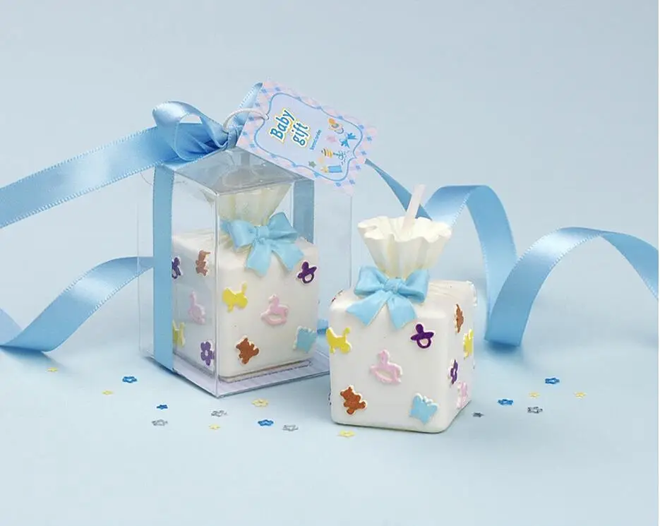 (Упаковка из 10 свечей) Подарочная Бездымная Свеча в форме коробки с мультяшным