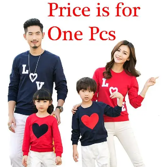 Price is for one PCS Весенне-осенняя одежда для семьи Новинка года, Семейные комплекты хлопковые футболки с длинными рукавами для мамы, папы и ребенка - Цвет: Price is for one PCS