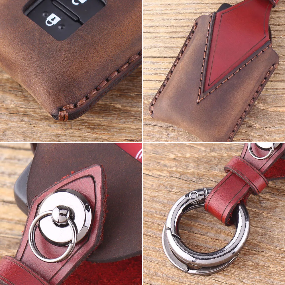 KEYYOU 2 + 1 кнопки из натуральной кожи чехол для автомобильного ключа Toyota Avalon Camry RAV4