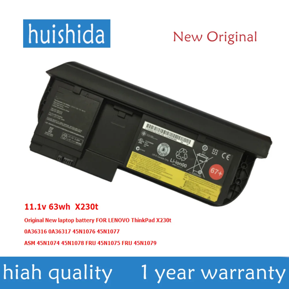 Новый оригинальный аккумулятор 11 1 В 63wh X230T для ноутбука Lenovo ThinkPad 45N1076 45N1077 45N1074 45N1078