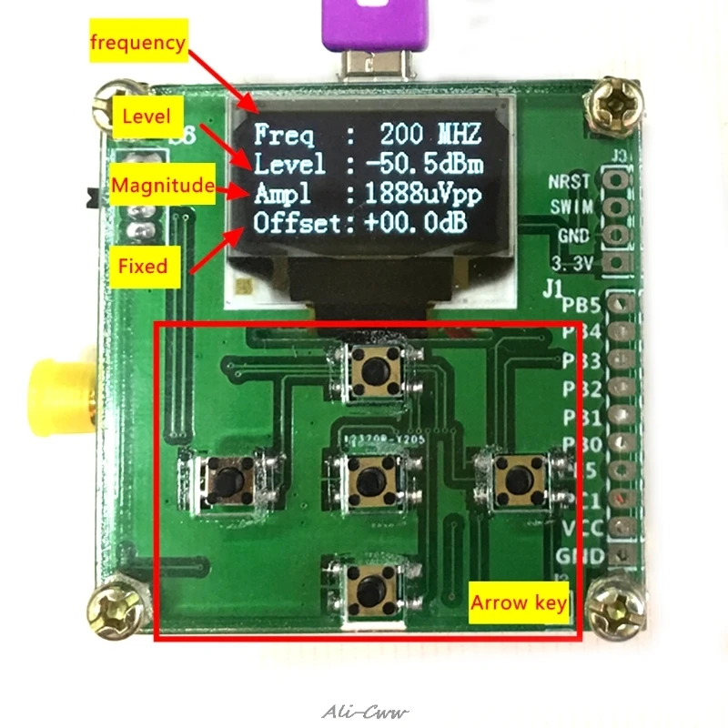 8 ГГц 1 8000 МГц OLED RF измеритель мощности 55to 5 дБм + смягчающее значение