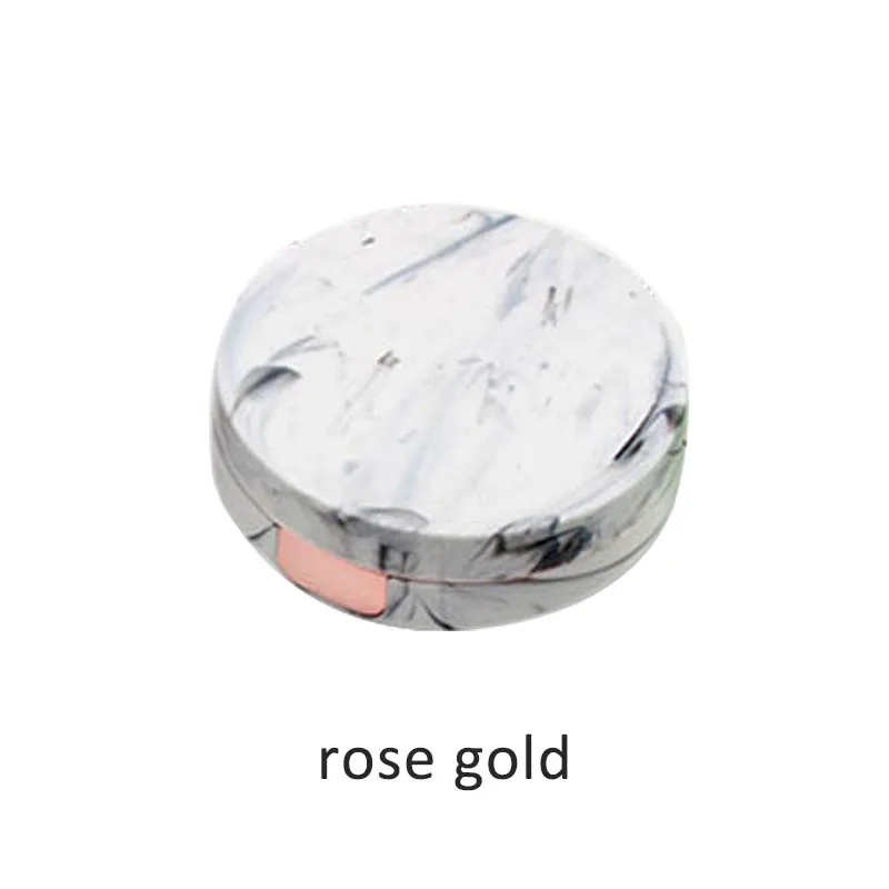 rose gold Мраморная полоса контактных линз чехол для унисекс круглое зеркало крышка контейнер для контактных линз прекрасный Дорожный комплект коробка держатель контактов для глаз - Цвет: rose gold