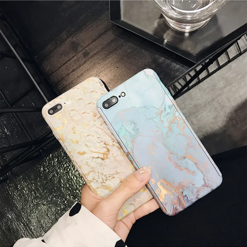 QINUO 360 Полный корпус жесткий чехол для телефона iphone 11 Pro Max XS X XR 6s 7 8 Plus 5 5S SE мрамор