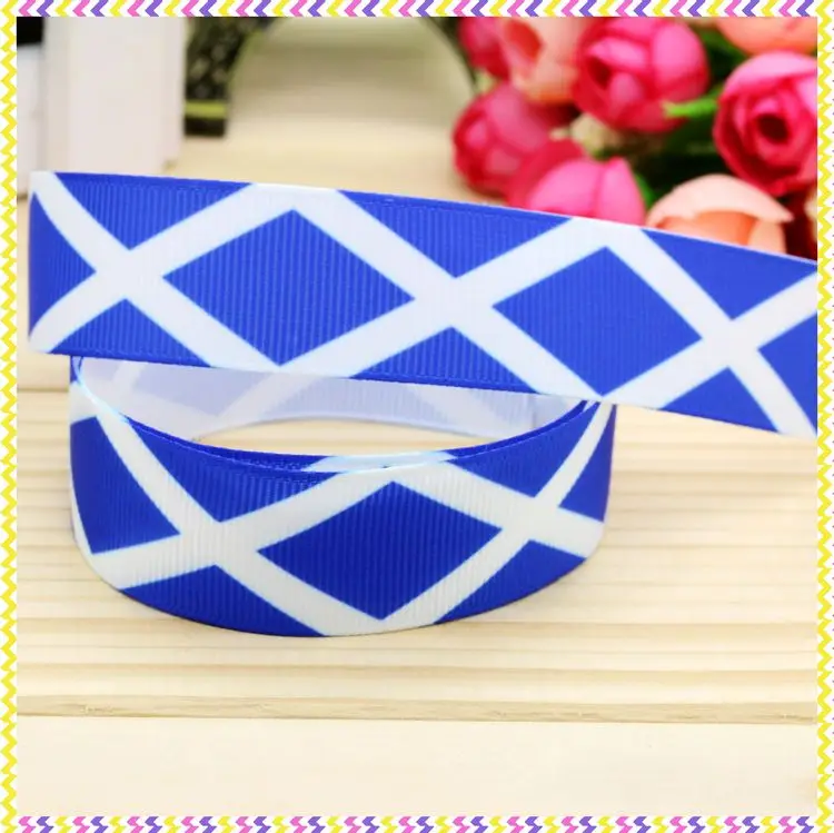 

7/8'' Free shipping flag printed grosgrain ribbon hair bow headwear party decoration wholesale OEM 22mm H4353