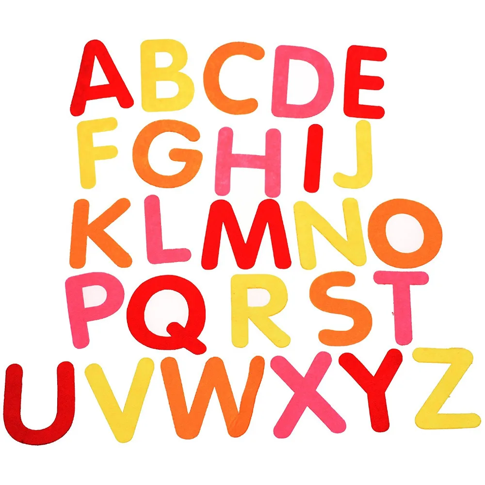 Набор случайных цветов буквы из фетра алфавита А-З | Канцтовары для офиса и дома