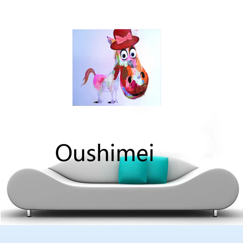 Ручная роспись прекрасный пони стены искусства красота Смешные животные