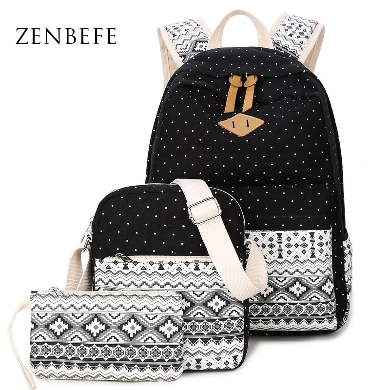 ZENBEFE 3 шт./компл. женские рюкзаки лидер продаж с принтом школьные сумки для