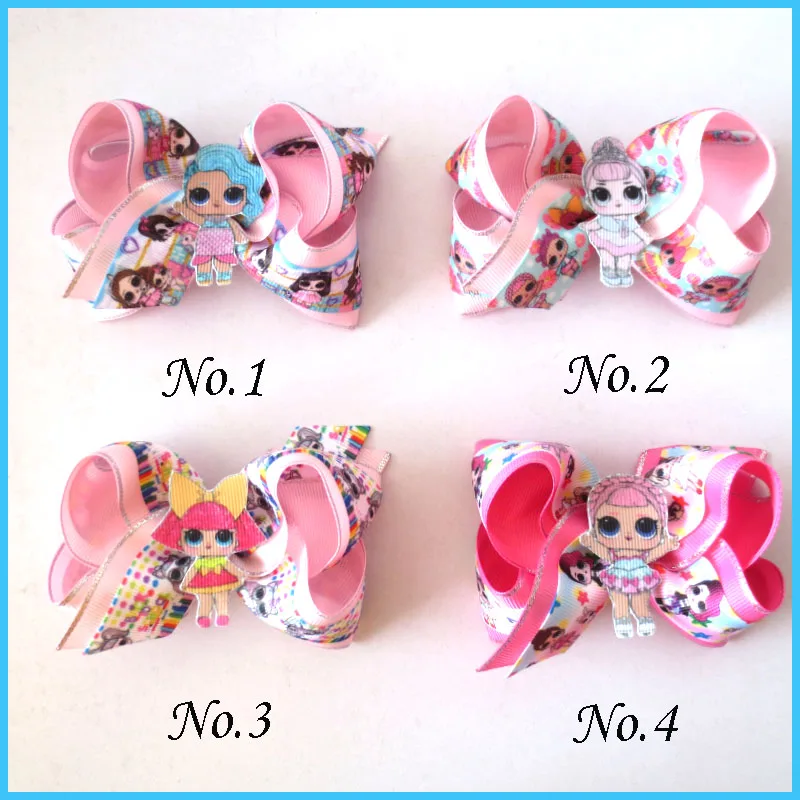 20 BLESSING Girl популярная 4 &quotдвухцветная ABC заколка для волос с бантом B- Joyful Doll Rainbow |