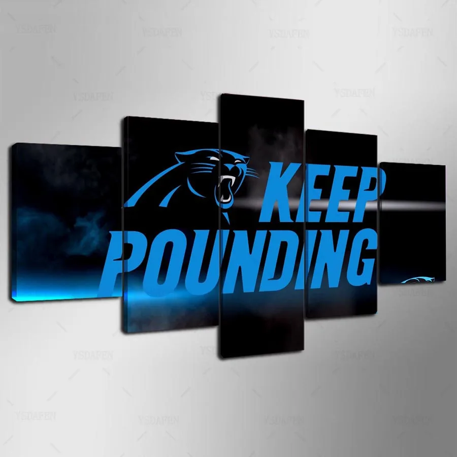 Ysdafen 5 Панель современный Carolina Panthers HD Книги по искусству печати холст стены картин