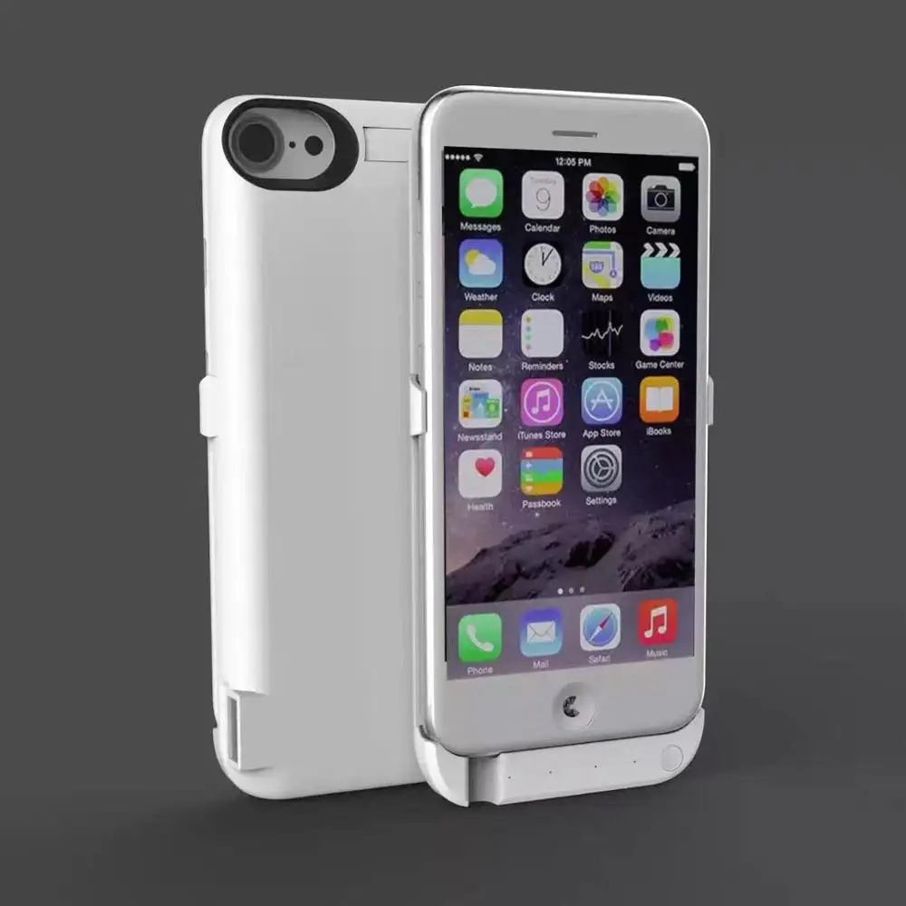 Белый Чехол для аккумулятора большой емкости для iPhone 7, iPhone 6S, 6, внешний аккумулятор, чехол, дополнительный аккумулятор, Ультратонкий внешний аккумулятор, 6 S, зарядное устройство - Цвет: Белый