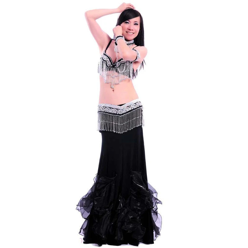 Women Sexy Belly Dance Costume Suit Bra &amp Belt Skirt&amp Necklace 34B/C 36B/C 38B/C Cup 5 Pieces 8 Colors | Тематическая одежда