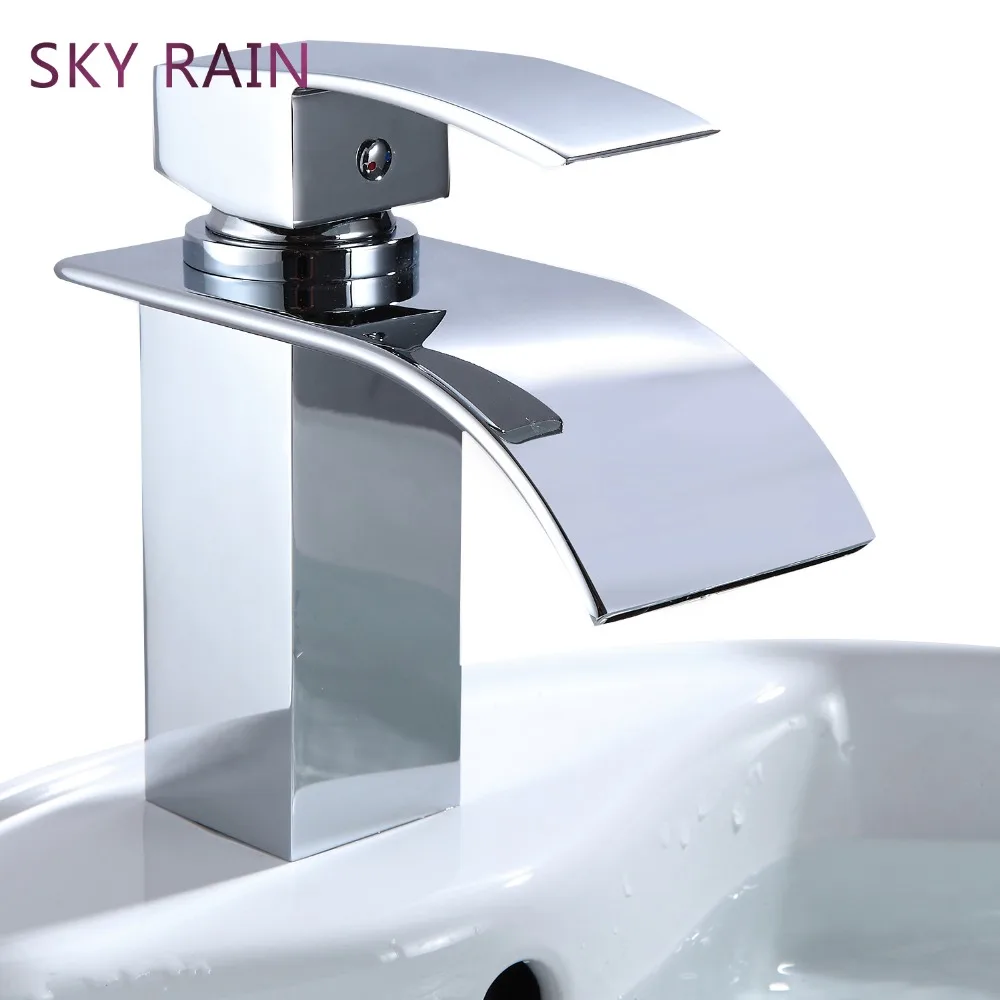 Смеситель для кухонной мойки SKY RAIN латунный кран Водопад хромированный