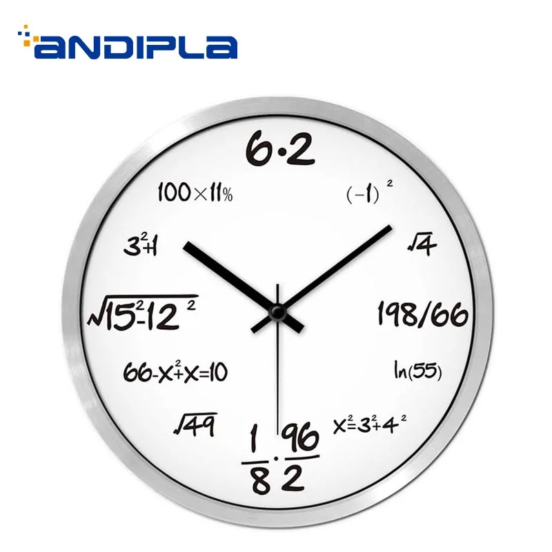 

Креативные подвесные настенные часы, металлические/стеклянные, математическая формула, бесшумные кварцевые круглые часы, современные наст...