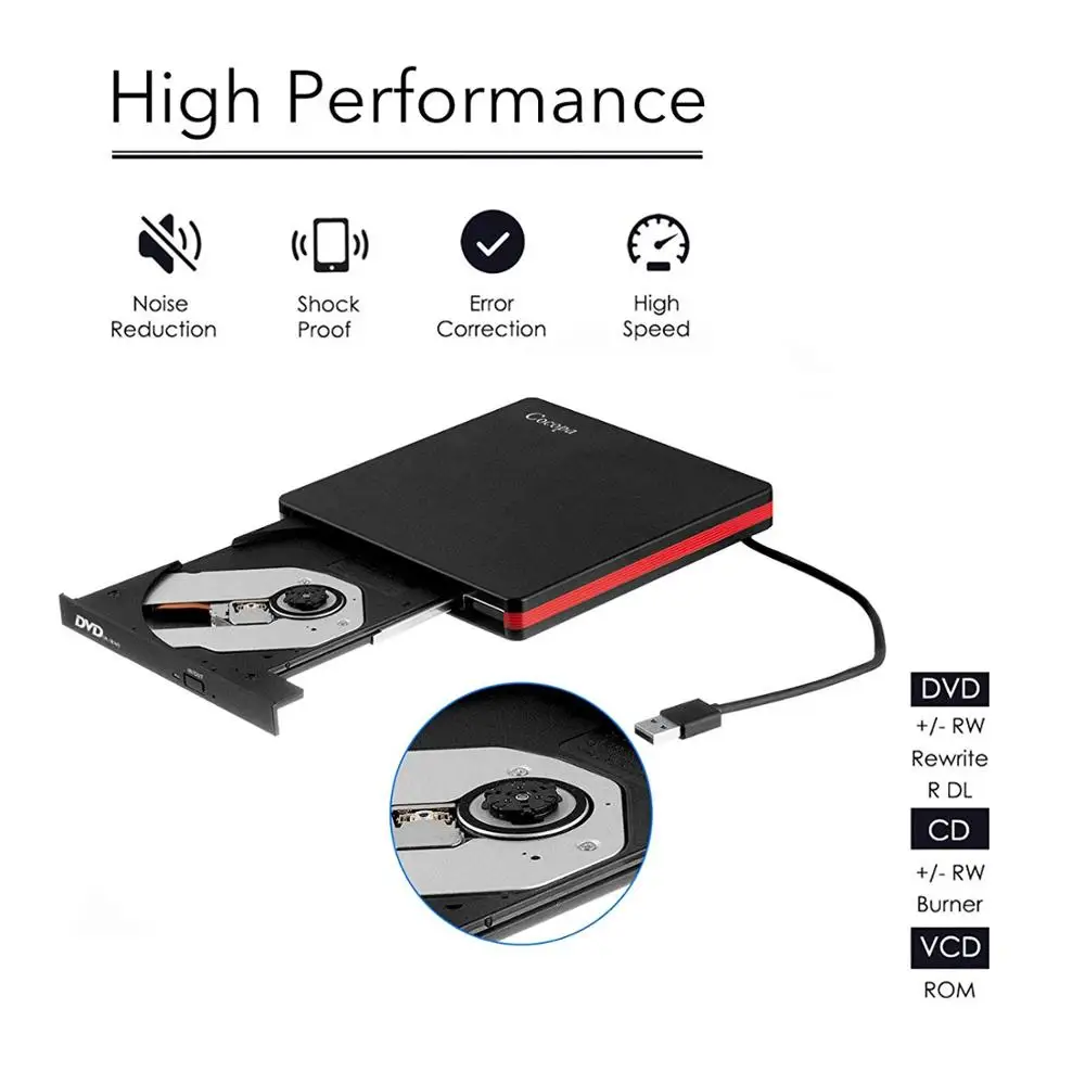 Ультратонкий Usb3.0 внешний мобильный оптический привод ноутбук DVD RW DVD/CD MacBook