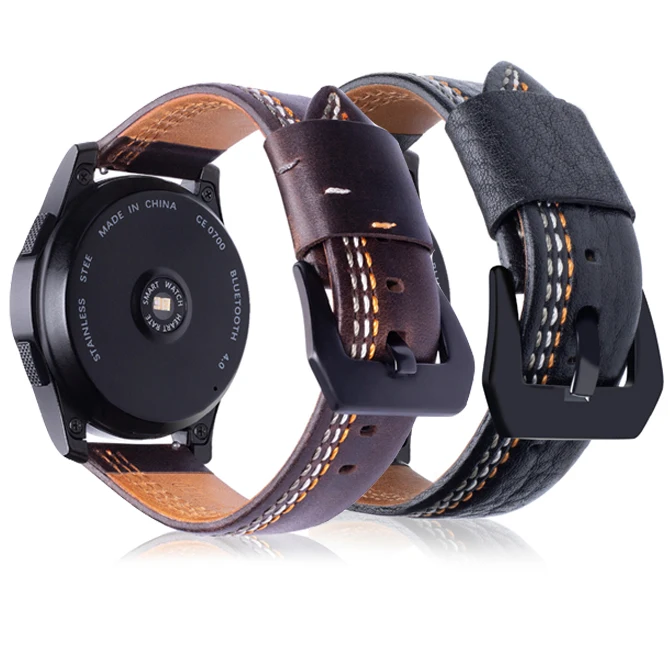 22 мм huami amazfit кожаный huawei gt 2 для samsung gear S3 классический Frontier galaxy watch 46 ремешок pebble time
