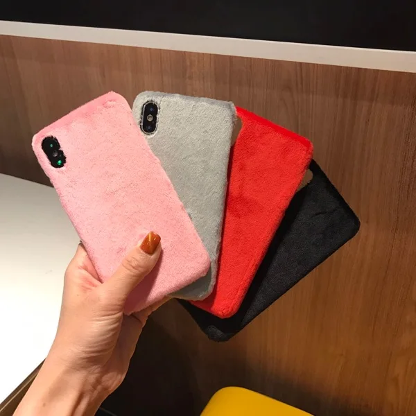 Kuutti Squishy PC плюшевый Меховой чехол для мобильного телефона DIY однотонный iPhone 6 7 8 X