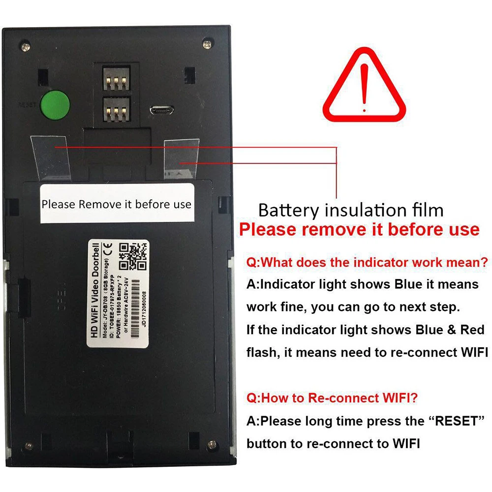FREDI беспроводной WiFi видео дверной звонок 720 P домашний охранный камера