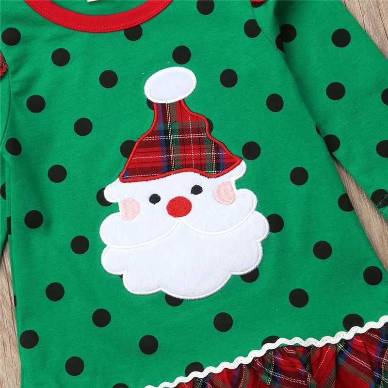 Рождественское платье Pudcoco с длинным рукавом для новорожденных девочек