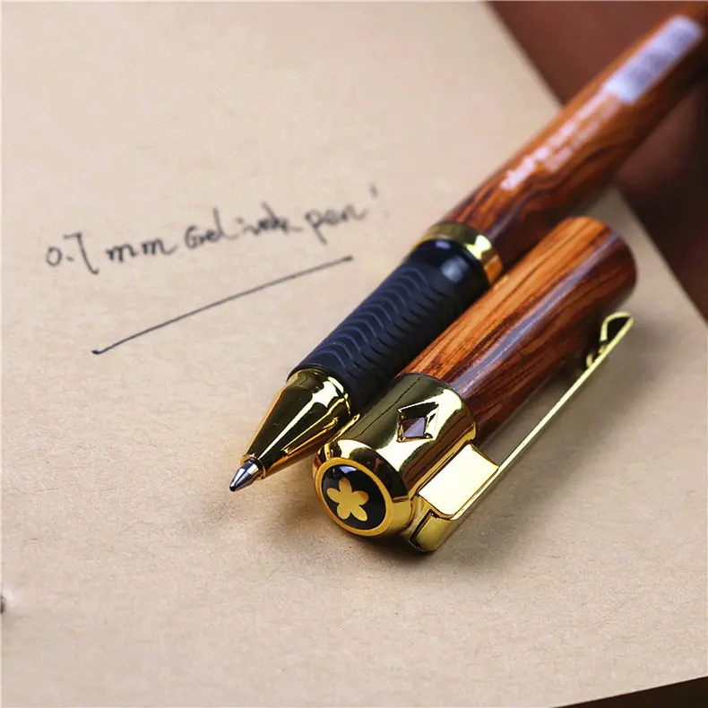 Деревянная зерно 0,5 мм пластиковая гелевая ручка резиновая нескользящая ручка школьные офисные принадлежности для письма