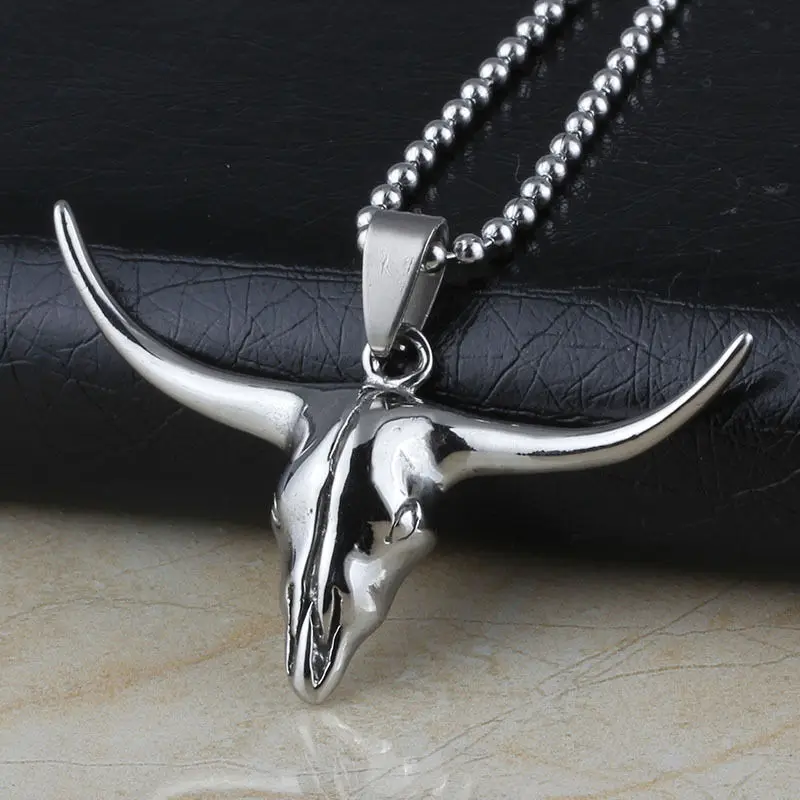 Мужская цепочка с подвеской в виде черепа из нержавеющей стали длина 60