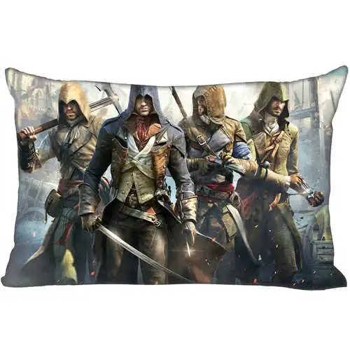 Лучший пользовательский чехол для подушки assassins_creed(1)@ спальня дома прямоугольная Наволочка на молнии(одна сторона)@ 181205-05-01-26