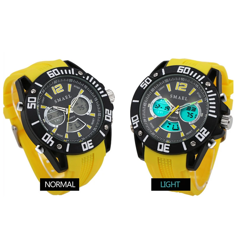 Часы SMAEL мужские Кварцевые водонепроницаемые с большим циферблатом модные