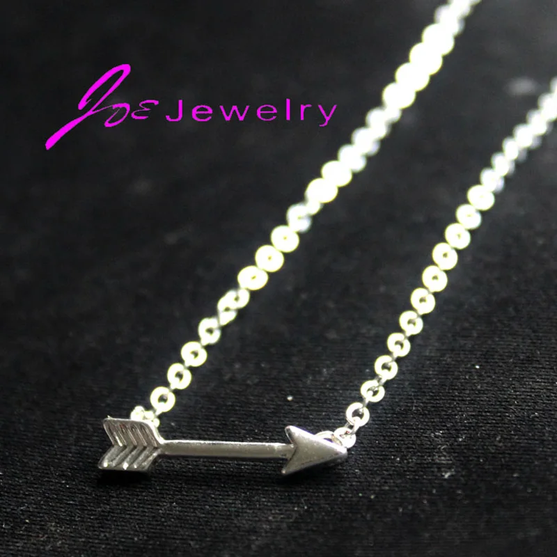 Крошечный стрелка ожерелье 5 шт. серебро минималистский амур заявление ожерелья