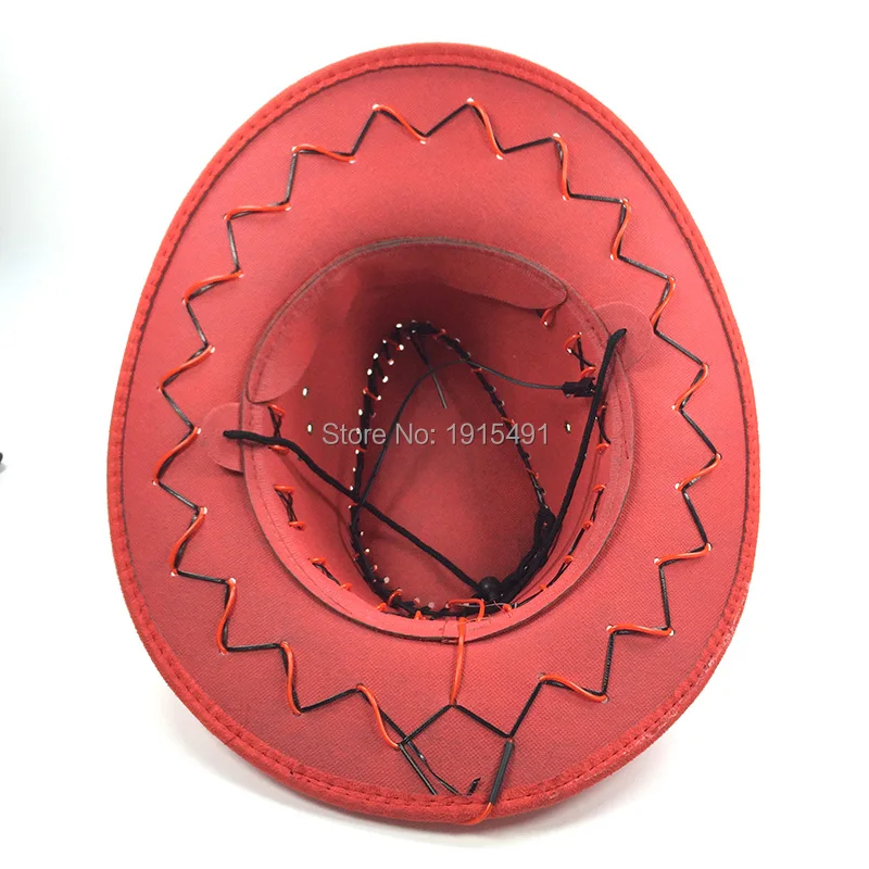 Модная Ковбойская шапка со светодиодной лентой в западном стиле неоновая с