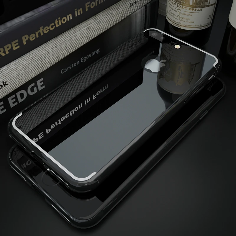 For iPhone X 6 6S 7 8 Plus Case Luxury Ultra Thin Mirror Phone Cases 10 5 5S SE Soft TPU Rugged Hybrid Armor Cover |