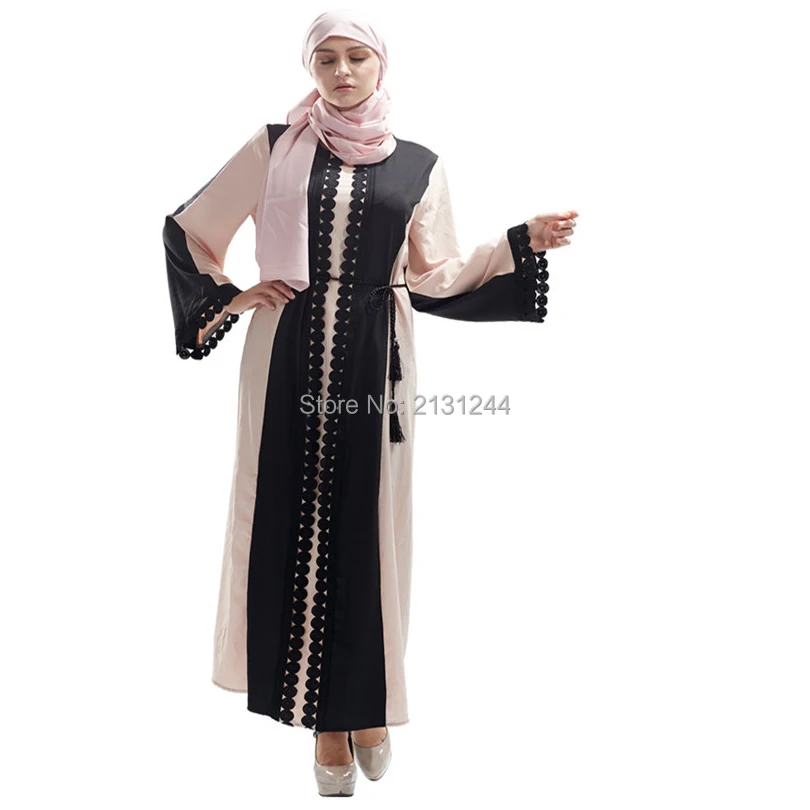 2018 винтажное женское тонкое летнее Повседневное платье с длинным Abaya рукавом
