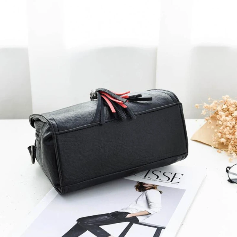 FGJLLOGJGSO Brand winter PU Leather handbag crossbody bags for women Tassel soft Shopping tote female messenger shoulder bag sac | Багаж и