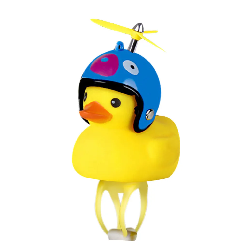 1pc Cartoon Yellow Silica Little Duck Helmet Head Bicycle Light Shining Mountain Bike Handlebar Bell Accessories | Спорт и