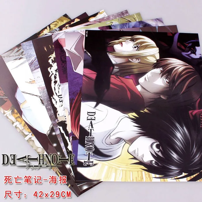8 шт. аниме постеры Death Note set L Lawlie Yagami светильник фигурки постер 42x29 см для стены