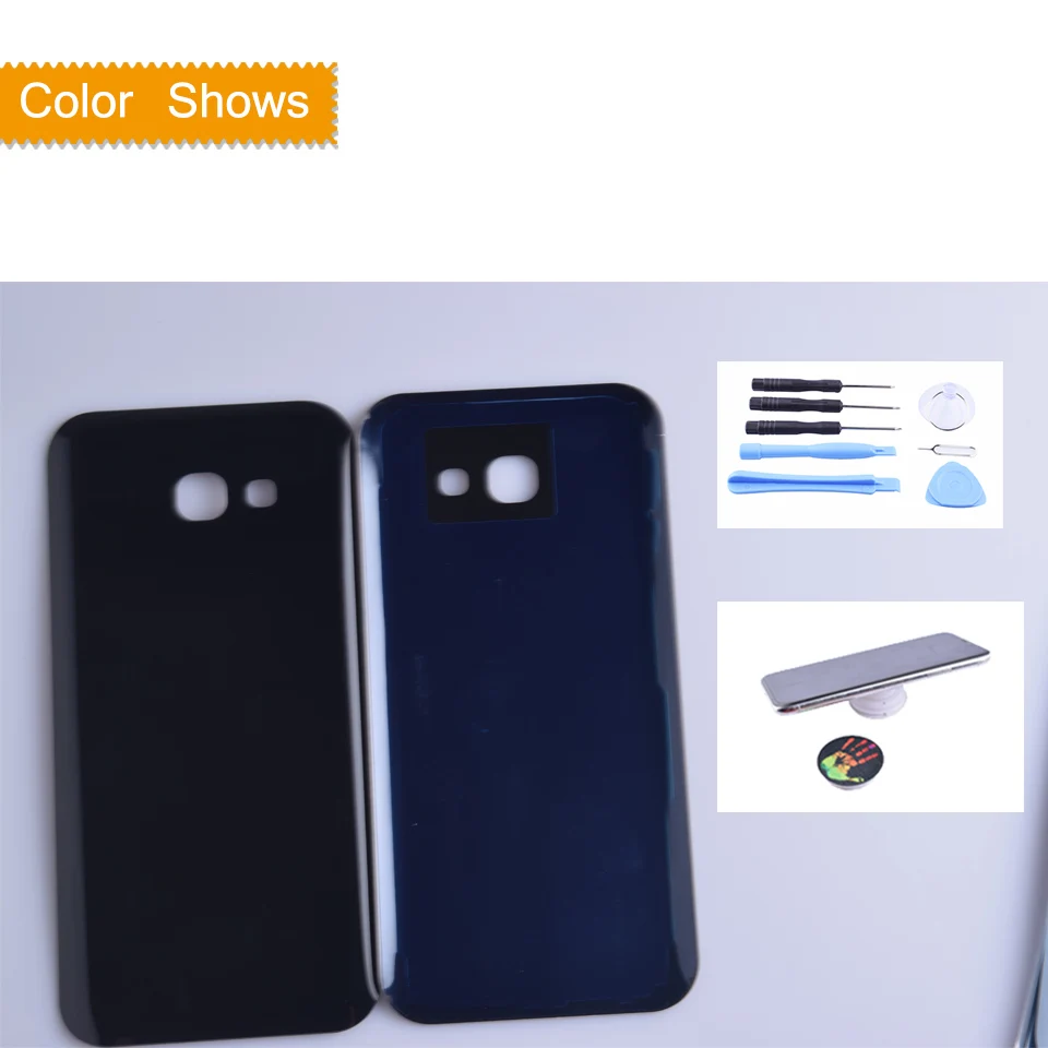 Для Samsung Galaxy A5 A520 A520F SM-A520F корпус крышка батареи задняя крышка чехол задняя дверь шасси A5 замена корпуса - Цвет: Black with gift