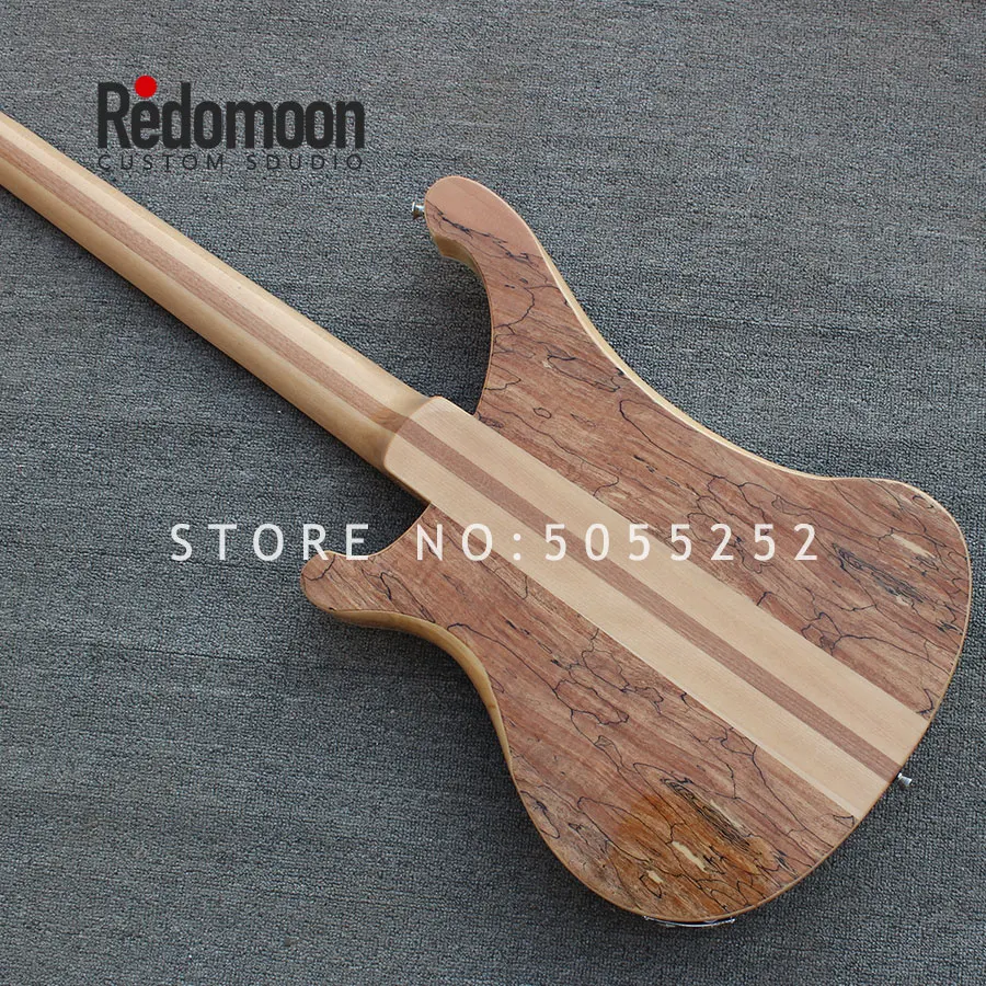 Заводские 4 струны рикенбэк бас с spalted кленовый топ шеи-через корпус для электрической бас-гитары гитара музыкальный инструмент магазин