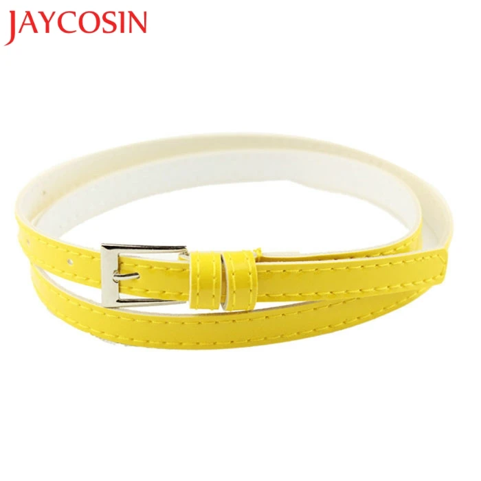 JAYCOSIN Горячая Красивая женская многоцветная однотонная маленькая Конфета Цвет Тонкий кожаный ремень мс ремень Синтетическая кожа z1123
