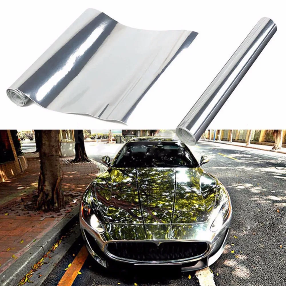 

Silver Auto Car Styling Body Electro Coating Change Color Film Chrome Plating Mirror Vinyl Wrap Electroplate Sticker Decal Sheet