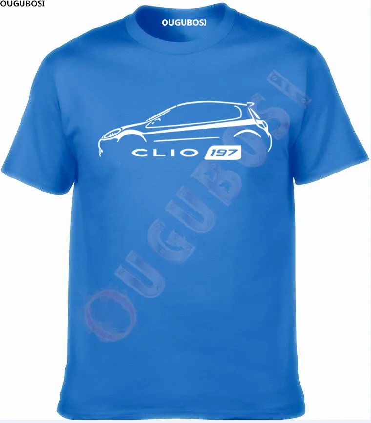 2019 # CLIO SPORT 197 чашка Классическая футболка с изображением автомобиля|Мужские