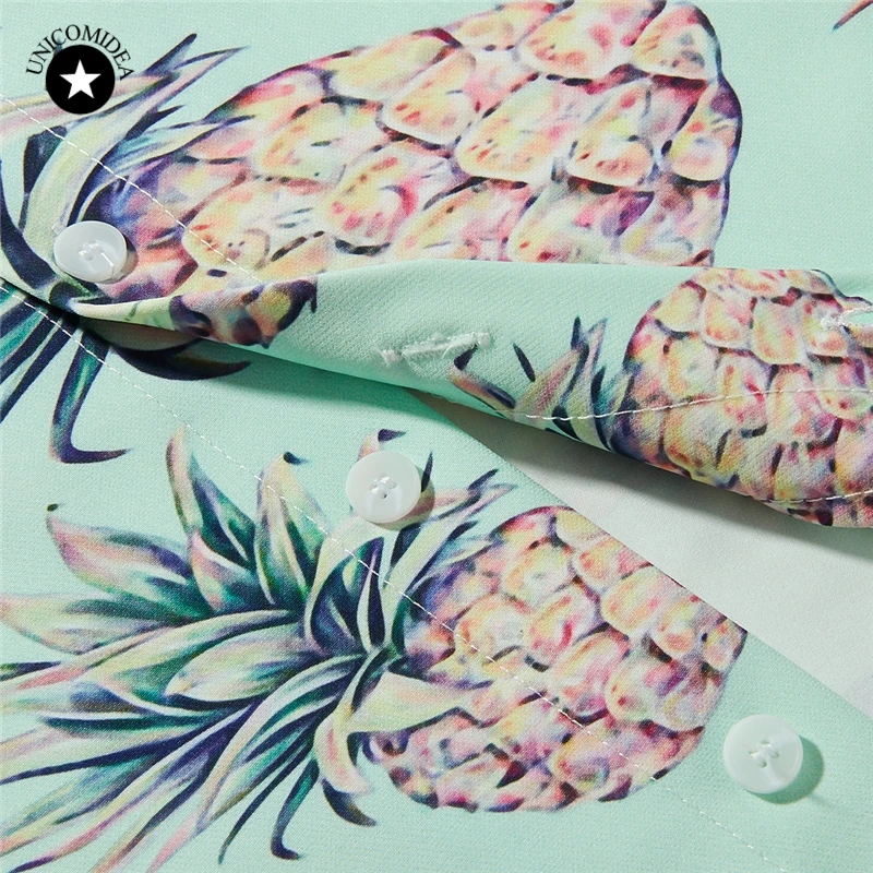 Мужская гавайская рубашка с коротким рукавом модная Повседневная ананасом