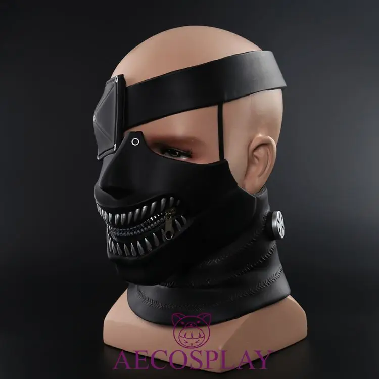 Фильм Хэллоуин Токийский вурдалак Кен Kaneki костюмная маска косплей маска реквизит 1:1 ПВХ Взрослые Унисекс на молнии Рот Horrorible маски Вечерние