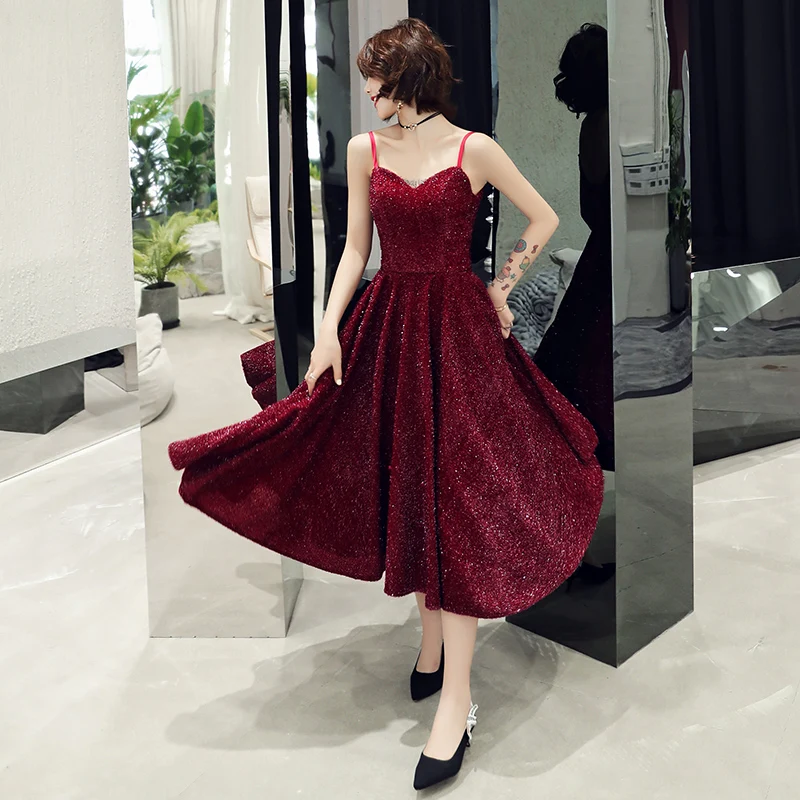 2021 Vestido De Festa Новый дизайн сексуальное Официальное Платье бордовое милое длинное